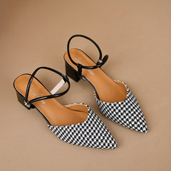 Women's Colorblock Ankle Strap Sandals Block Heel Shoes