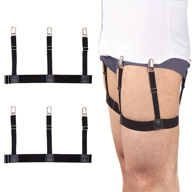 Men's Shirt Stay Suspenders Adjustable Elastic Shirt Tuck Suspenders