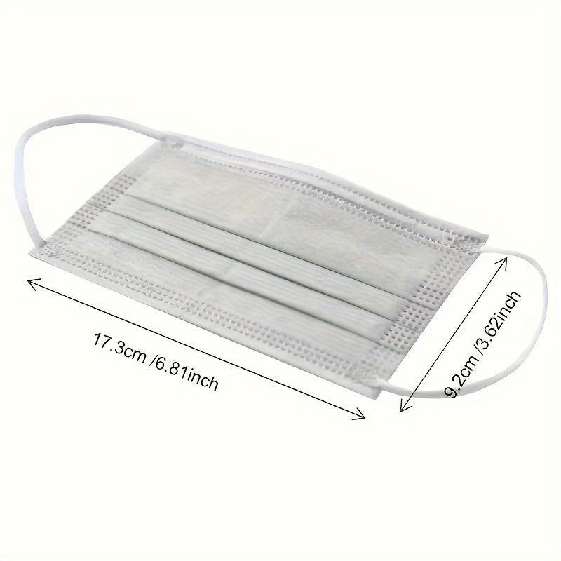 100pcs Grey Disposable Face Masks 3 Ply Nose Mouth Cover Elastic Ear Loop