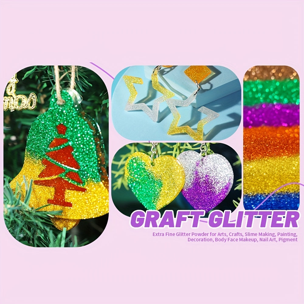 12Pc Glitter Shake Jar Set 17g 12 Colors DIY Crafts, Painting
