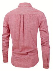 Stripe Print Men s Casual Long Sleeve Shirt With Pocket