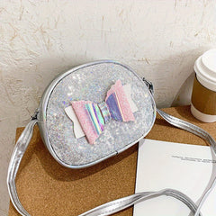 Kids' Glitter Crossbody Bag with Bow Decor