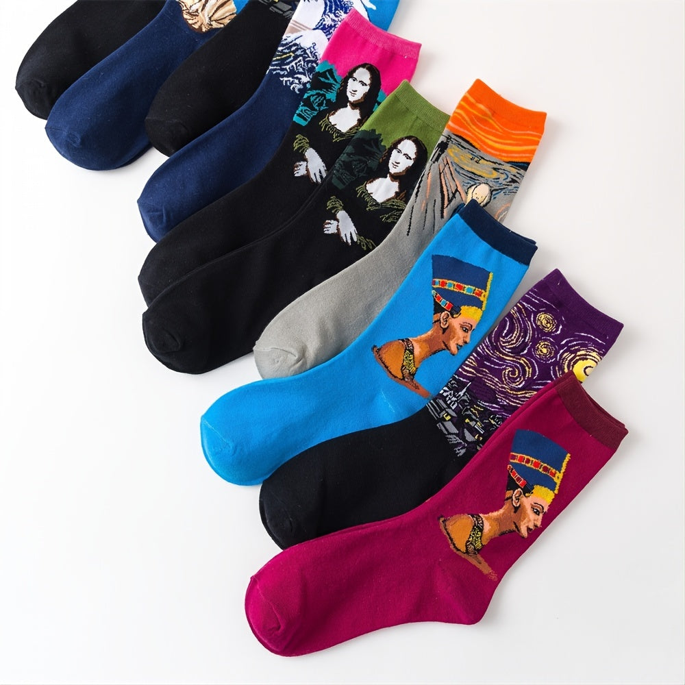 Arts Pattern Printed Casual Sports Socks Women's Stockings
