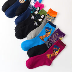 Arts Pattern Printed Casual Sports Socks Women's Stockings
