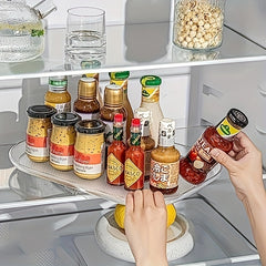 Refrigerator Lazy Susan Organizer - Condiment Storage Rack