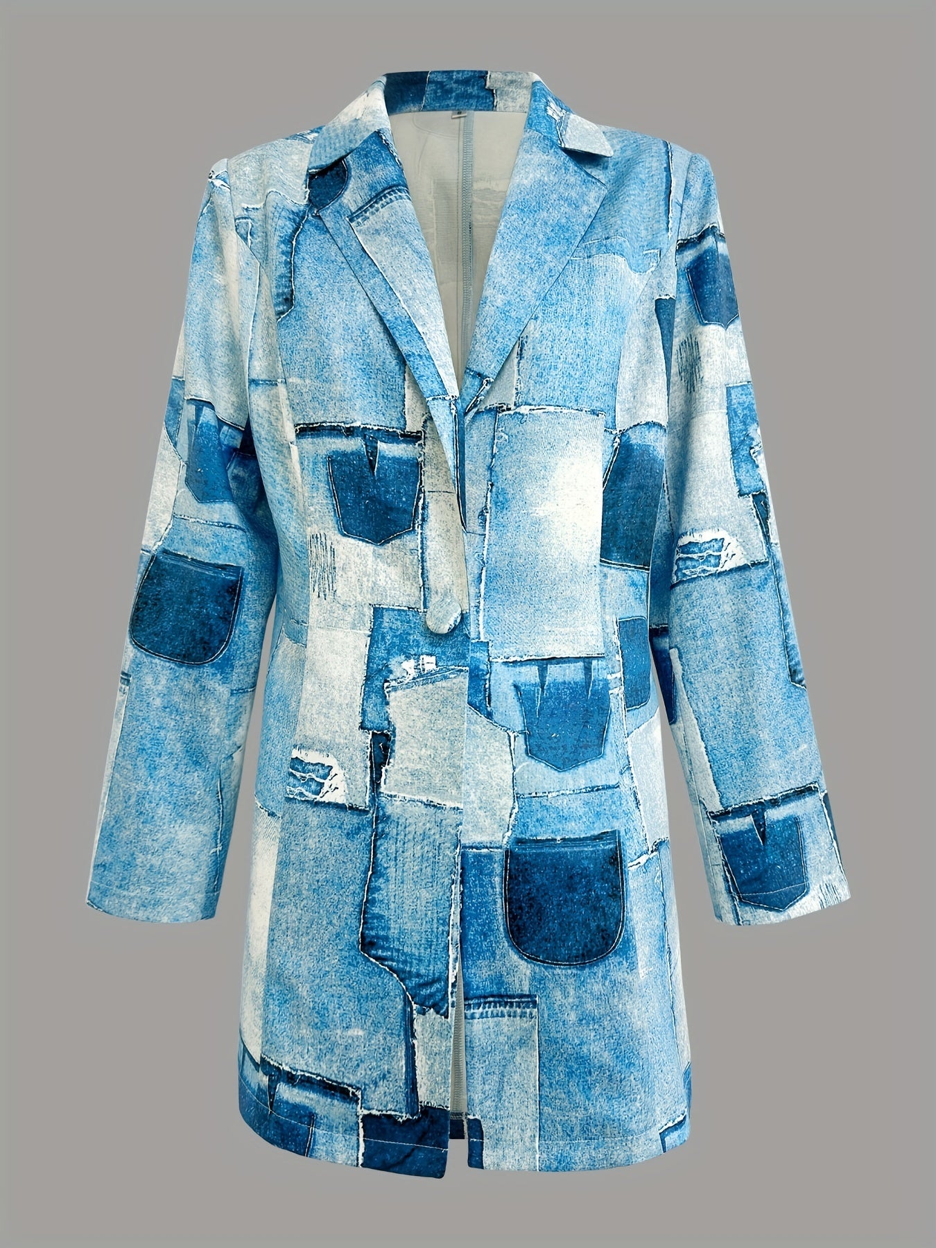 Patchwork Graphic Print Blazer Women's Outerwear