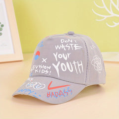 Boys Graffiti Print Baseball Cap Adjustable Lightweight Sun Hat