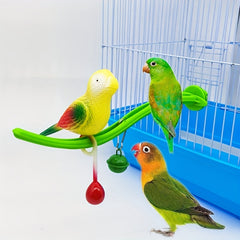 Parrot Toy Standing Pole Companionship Dummy Bird Bells Chewing Relaxing