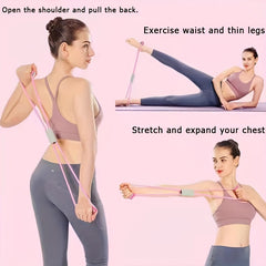 8-Shaped Resistance Band Foam Handle Elastic Tension for Home Gym Yoga Fitness