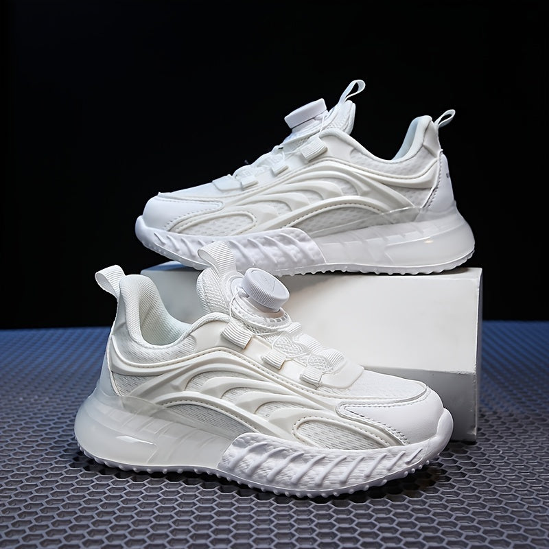 Boys' Button Low Top Sneakers Breathable Lightweight Anti Slip Shoes for Outdoor