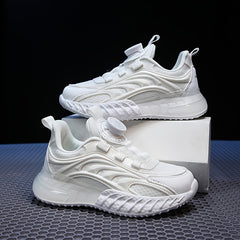 Boys' Button Low Top Sneakers Breathable Lightweight Anti Slip Shoes for Outdoor