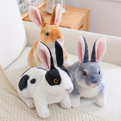 Realistic Rabbits Plush Toy Lifelike Animal Bunny Simulation Gift