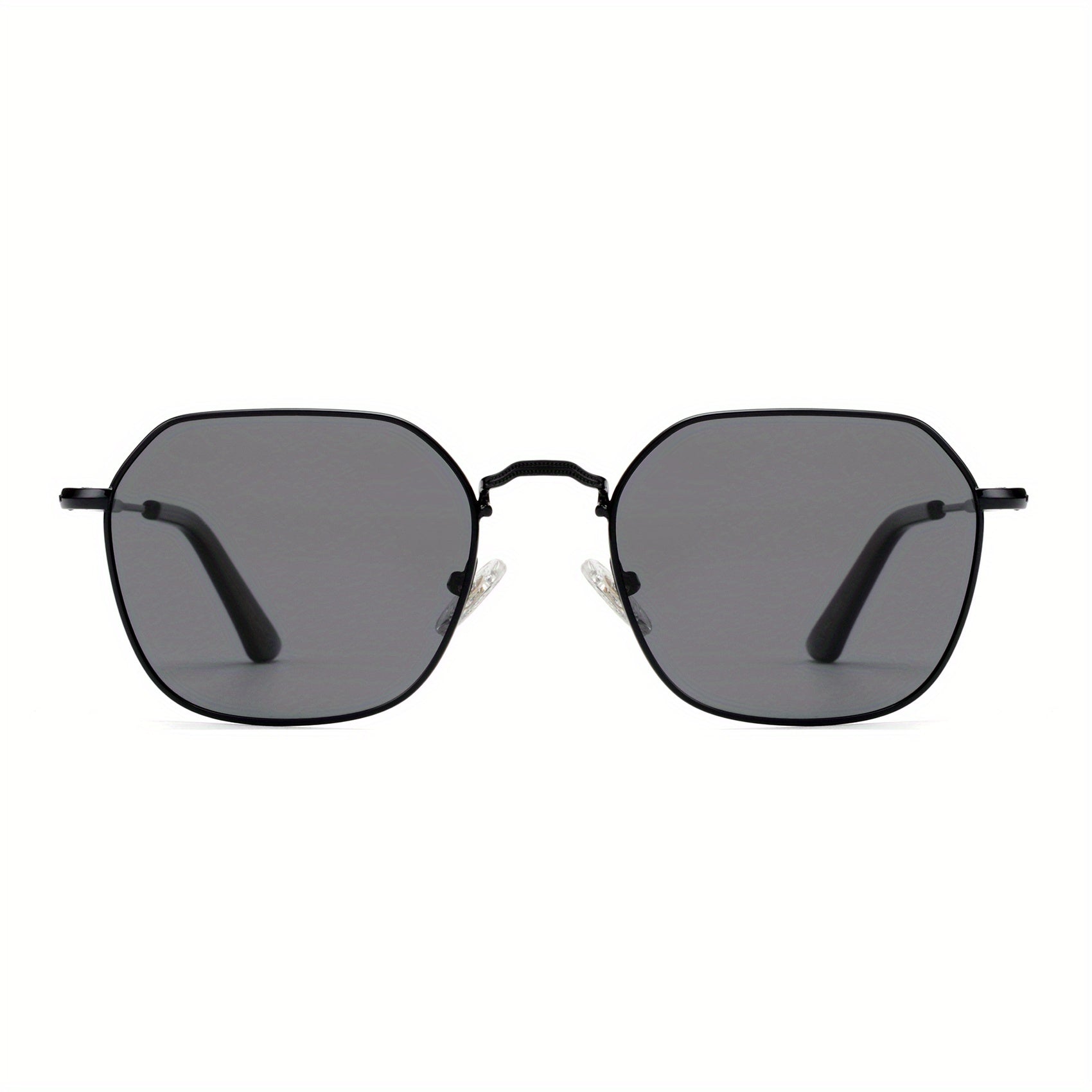 OUWEN Polarized Polygon Sunshade Mirror Unisex Full Frame Aviator Glasses Gray