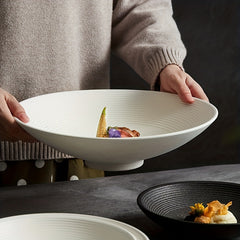 Large Ceramic Pasta Bowl and Plate Set Microwave Dishwasher Safe