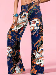 Boho Paisley Wide Leg Palazzo Pants