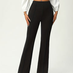 Stretchy Flare Leg Pants, High Waist Work Office Women's Clothing