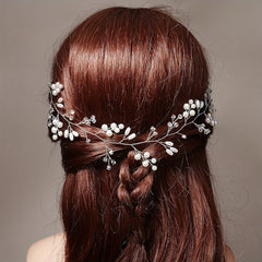 Bridal Head Jewelry Faux Pearl Crystal Headband