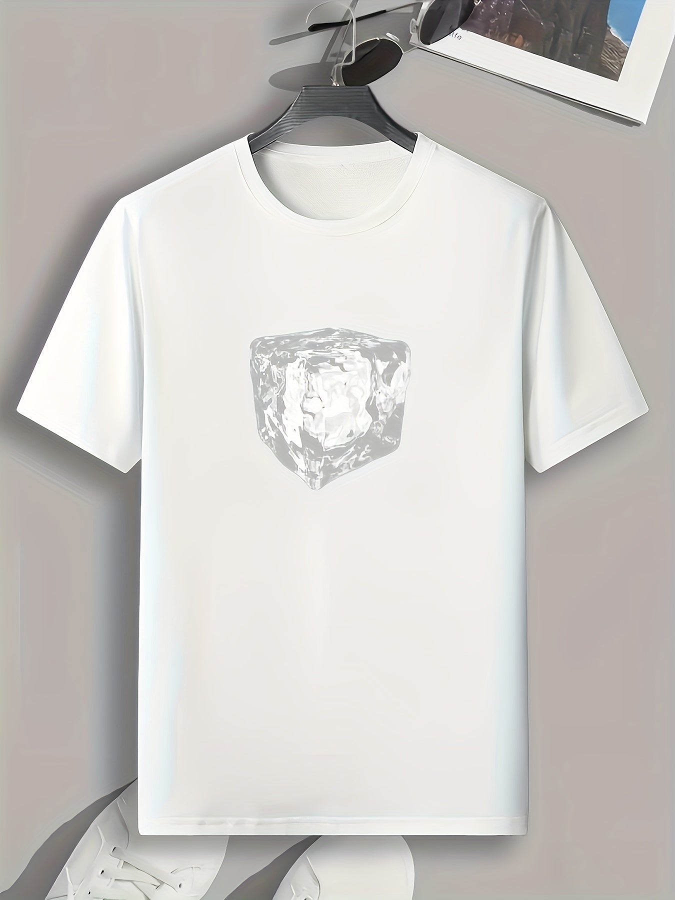Cube Print Men's Graphic T shirt Casual Comfy Tees