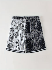 Men's Bandana Pattern Drawstring Shorts
