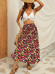 Boho Floral A Line Skirt High Waist Women's Clothing
