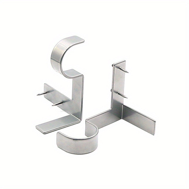 4pcs No Drill Curtain Rod Bracket Adjustable Metal Heavy Duty Curtain Rod Holder