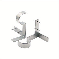 4pcs No Drill Curtain Rod Bracket Adjustable Metal Heavy Duty Curtain Rod Holder