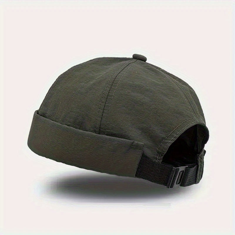 Quick Drying Brimless Docker Cap Solid Skull Cap Adjustable Beanie