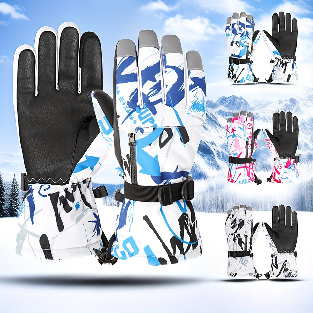 Waterproof Ski Snowboard Gloves Winter Warm Mittens Cold Weather Touchscreen