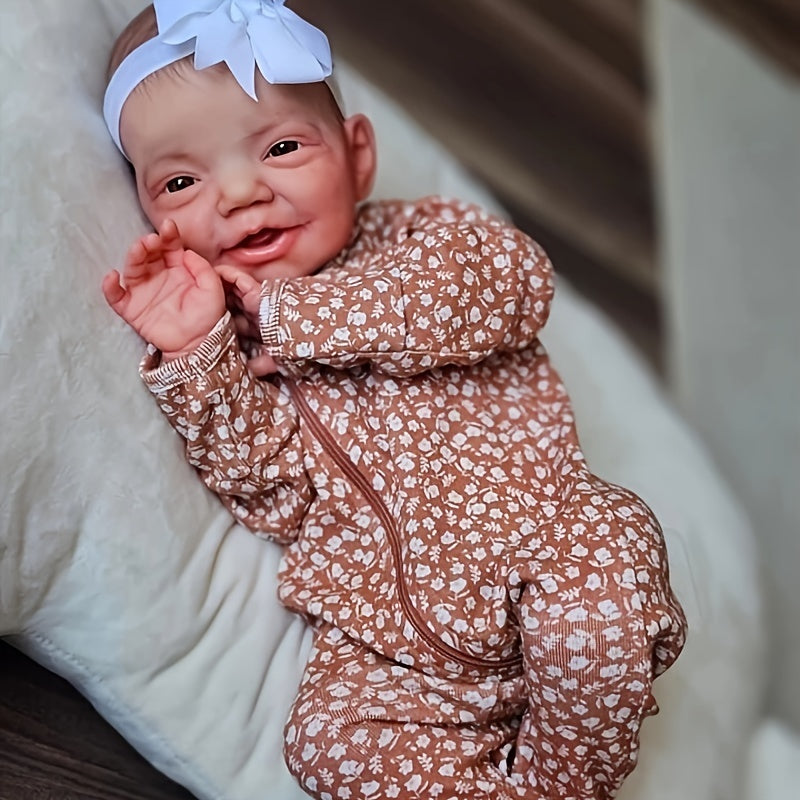 20 Inches Reborn Doll Soft Cloth Body Hand painted Hair Capillaries Visible