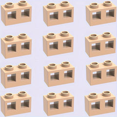 12pcs Building Blocks Set 1x2 High Wall Bricks with Dual Studs