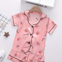 Toddler Girls Watermelon Graphic Pajama Set Short Sleeve Top & Shorts