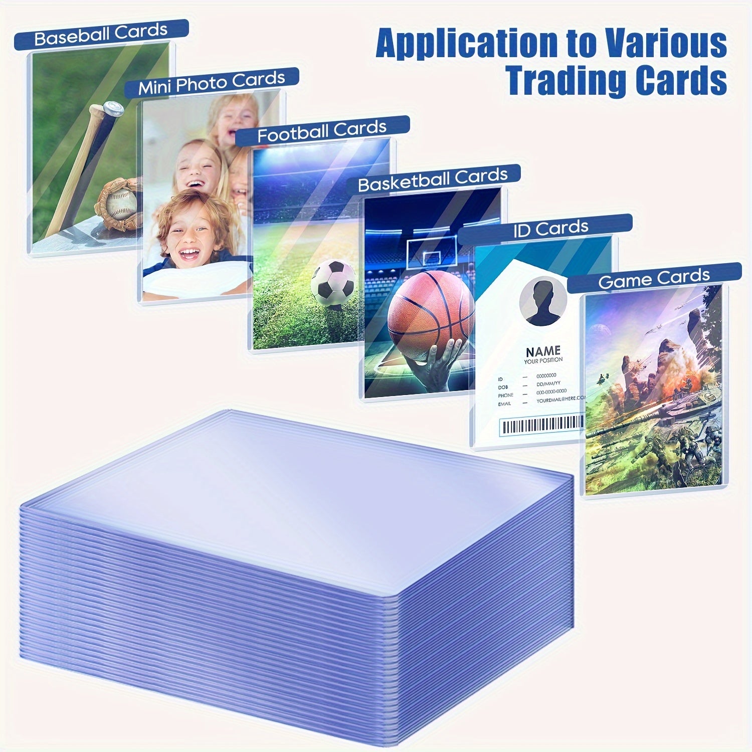 25pcs 35PT Hard Card Covers Portable Baseball Card Holder Case