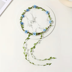 Set of 3 Bohemian Style Flower Crown Headbands - Festive Hair Accessories