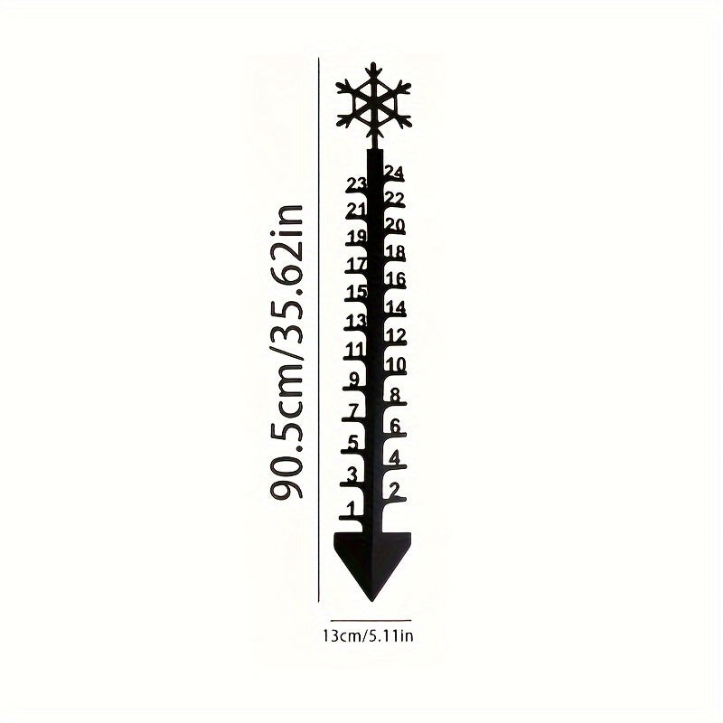 Metal Outdoor Snow Measuring Device 24-inch Yard Floor Insert