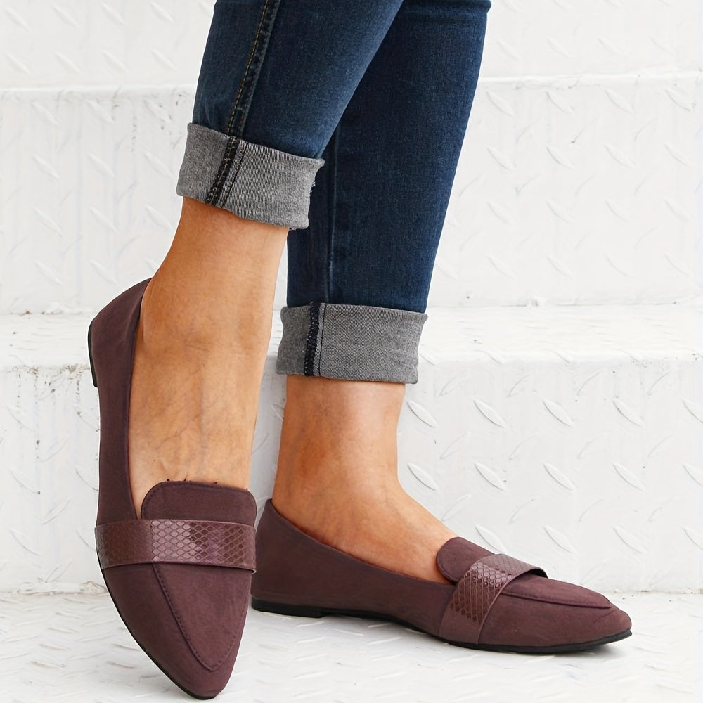 Women's Pointed Toe Flat Shoes Slip On Soft Sole Versatile Flats