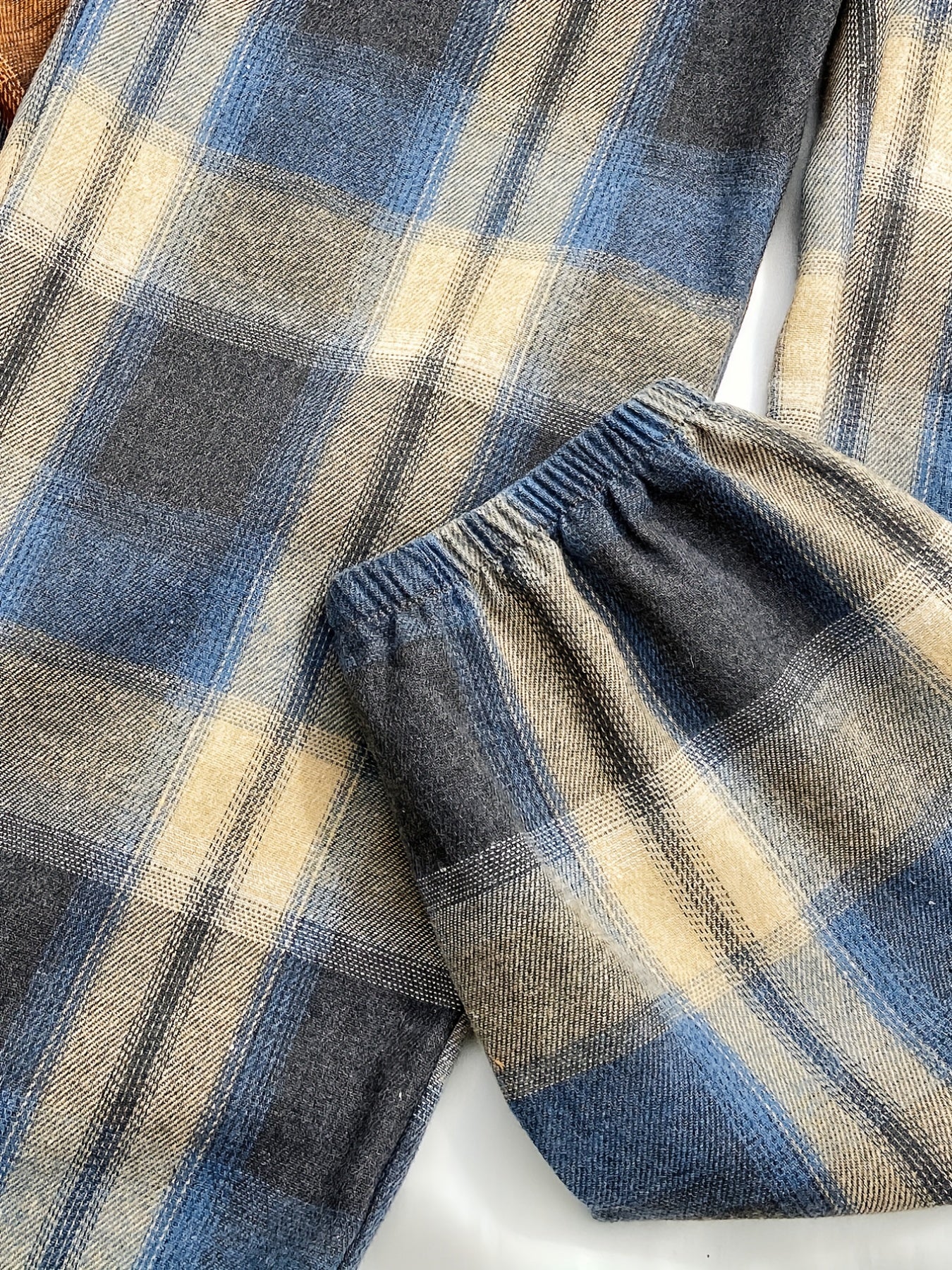 2pcs Plaid Sleep Bottoms Elastic Waistband Pants Women's Sleepwear