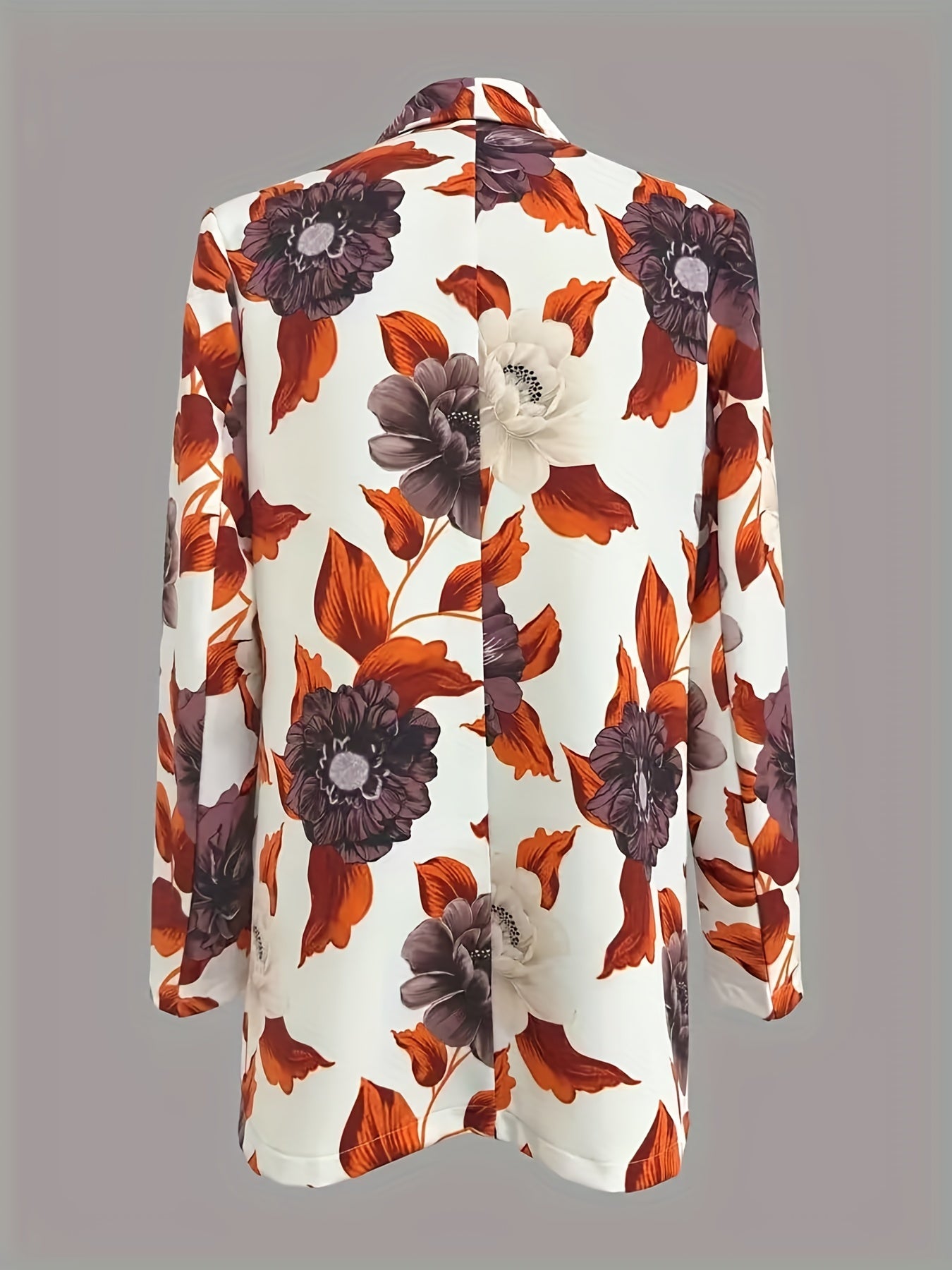 Casual Floral Blazer Long Sleeve Shawl Collar