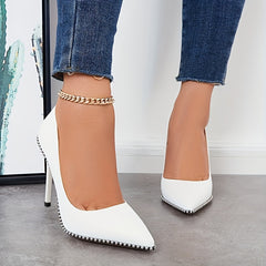 Sexy Pointed Toe High Heels Slip On Stiletto Metal Beads Pumps