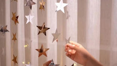 Silver Star Hanging Banner 3.99m Wedding Baby Shower Birthday Decor