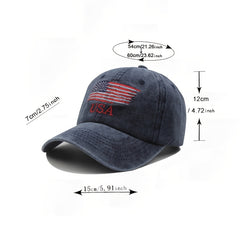 Vintage American Flag Embroidered Baseball Cap Adjustable Trucker Cap