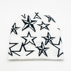 Soft Windproof Knitted Beanie Hat Pentagram Pattern Halloween Funny Gift
