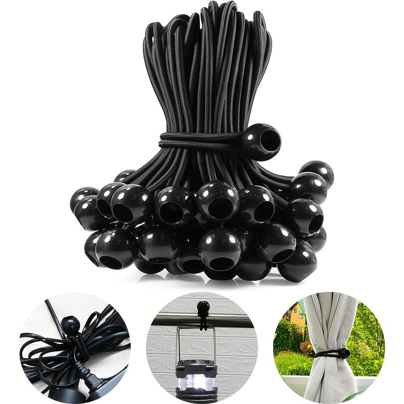 30pcs 7.62cm Bungee Cords with Balls - Heavy Duty Tie Down Strap Cord - 3 Size