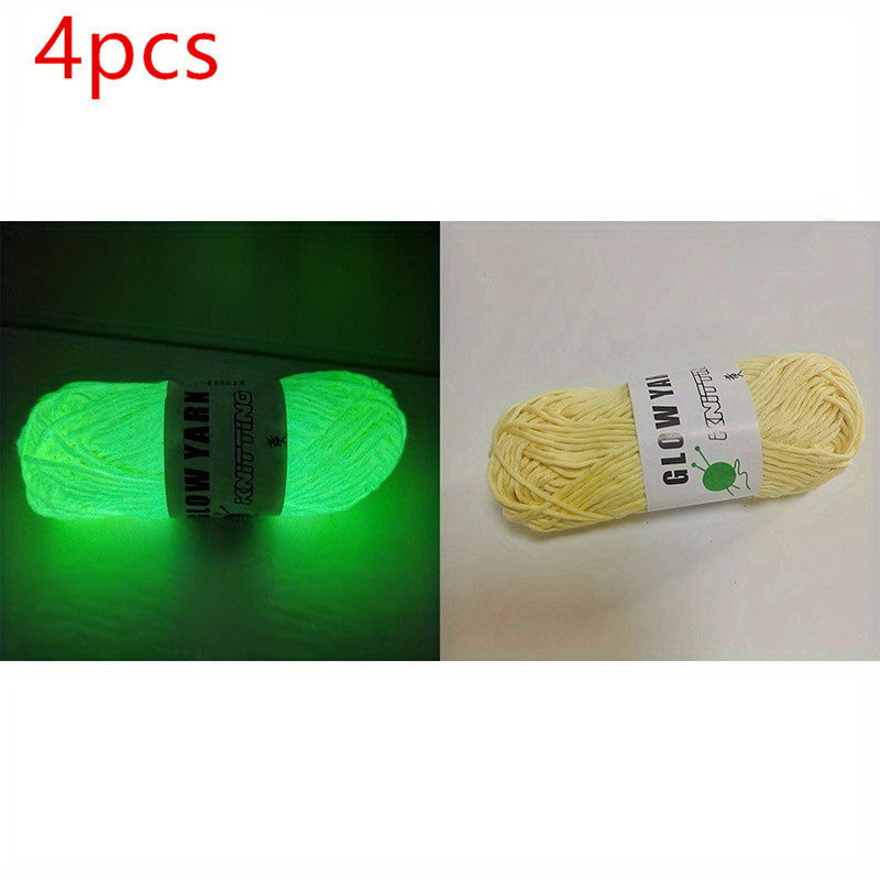 4pcs Glow In The Dark Yarn 50m DIY Arts Crafts Sewing Crocheting
