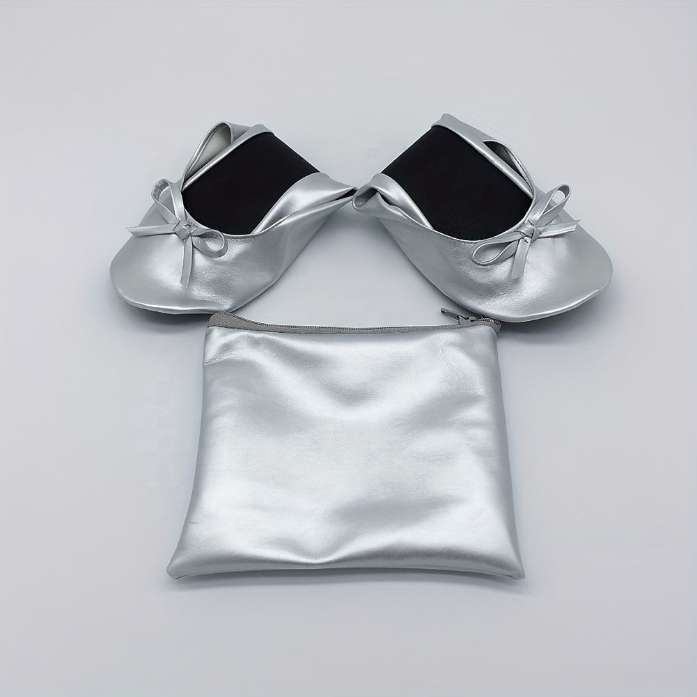 Women's Bowknot Ballet Flats Soft Sole Dance Shoes