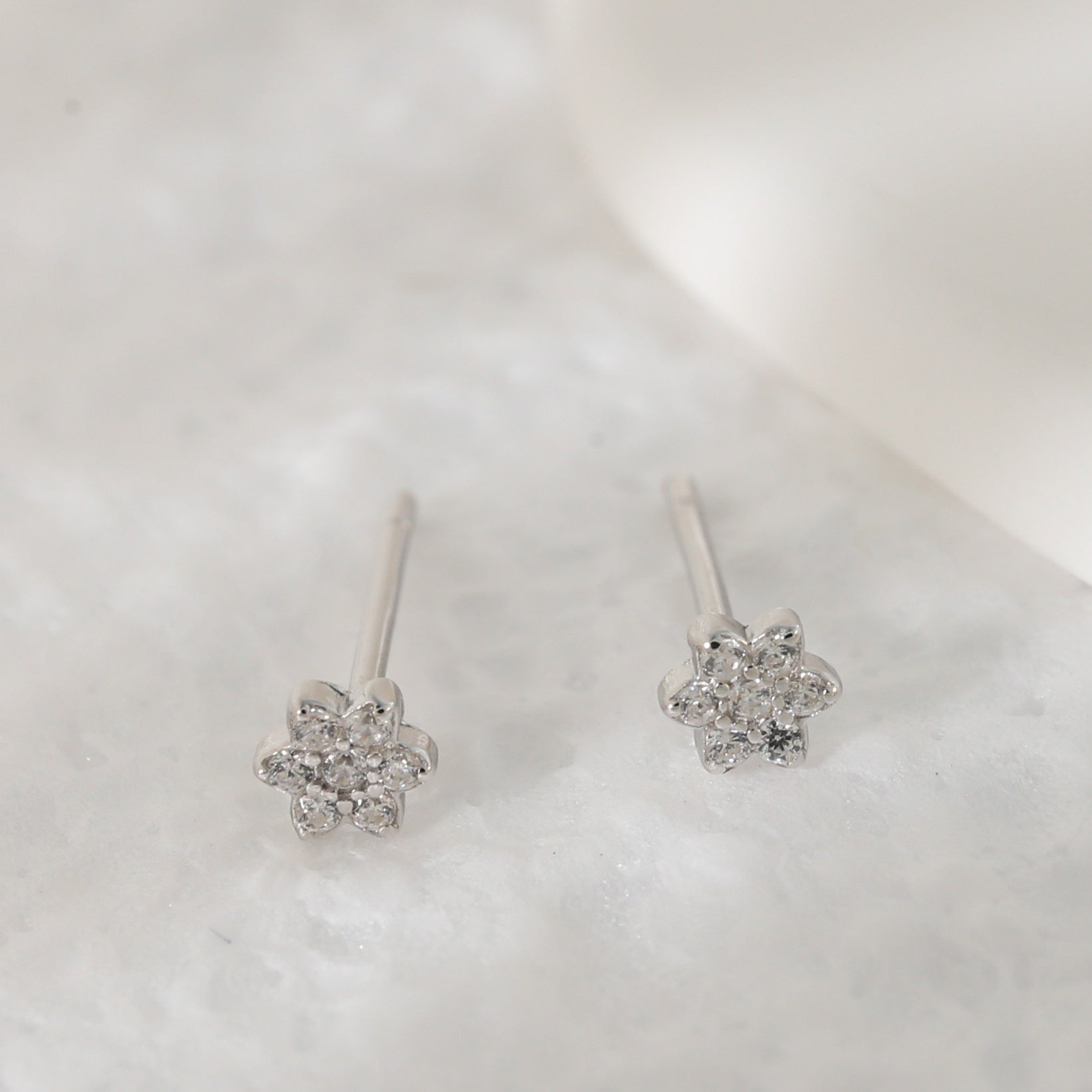 925 Silver Mini Hexagonal Star Stud Earrings for Girls