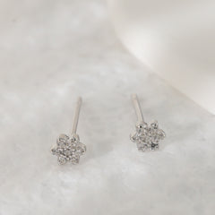 925 Silver Mini Hexagonal Star Stud Earrings for Girls