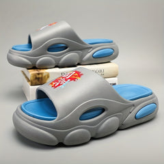 Men's Letters Print Non Slip Platform Slides