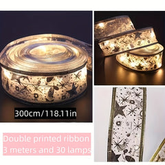 Christmas Tree Decorative Light Ribbon with 30 LED Lamps