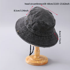 Cowboy Bucket Hat Button Style Double-sided Wear Mountaineering Cycling Hat