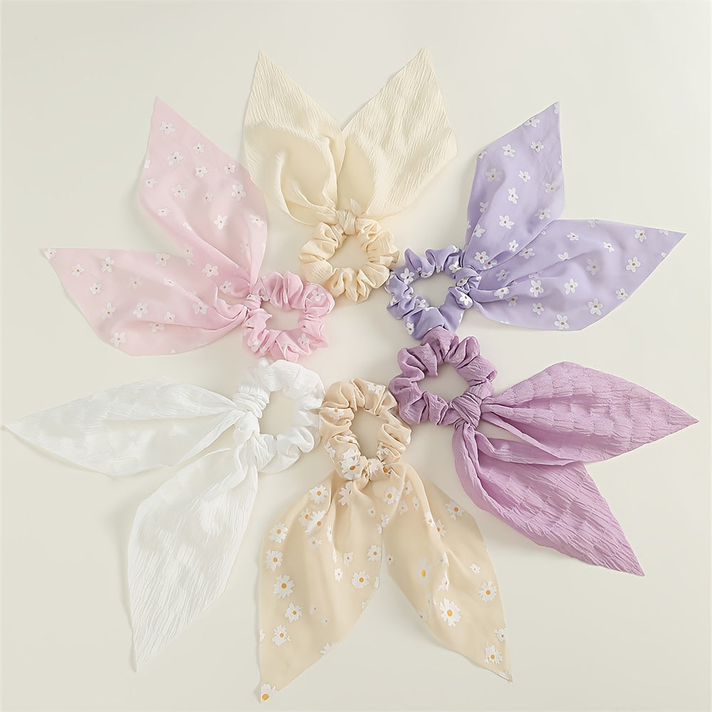 6pcs Girls Floral Hair Tie Hair Band Princess Hair Accessories